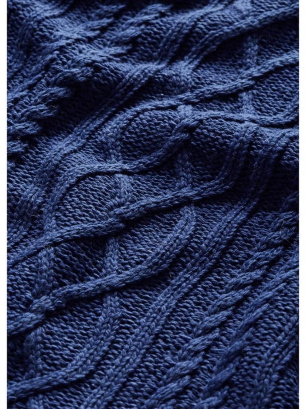AVENUE The Pheonix Round Neck  Cable Knit Sweater - Navy Blue - Picture 5 of 5